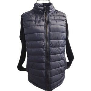 Aeropostale Puffer Vest Men Small Navy Blue Quilted Lightweight Layering Outdoor